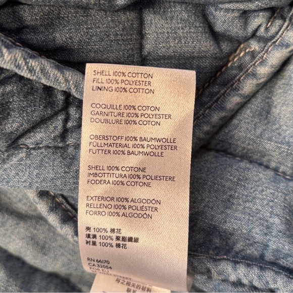 EXCELLENT - Free People Dolman Medium Wash Blue Quilted Denim Jacket Large - Picture 8 of 8